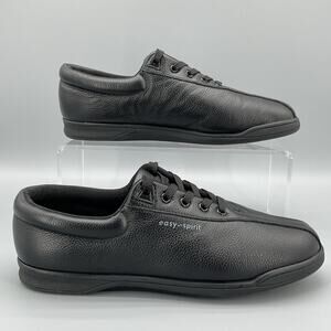 Easy Spirit Women’s AP1 Leather Sneakers Black Size 8.5M